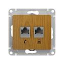 Schneider Electric Glossa GSL000585 Розетка комбинированная (RJ45+RJ11, под рамку, скрытая установка, дуб)