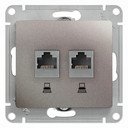 Schneider Electric Glossa GSL001285KK Розетка компьютерная (2xRJ45, под рамку, скрытая установка, платина)
