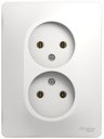 Schneider Electric Glossa GSL000120 Розетка двойная без заземляющего контакта (16 А, в сборе, скрытая установка, белая)