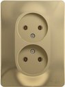 Schneider Electric Glossa GSL000420 Розетка двойная без заземляющего контакта (16 А, в сборе, скрытая установка, титан)