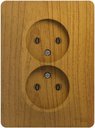 Schneider Electric Glossa GSL000520 Розетка двойная без заземляющего контакта (16 А, в сборе, скрытая установка, дуб)