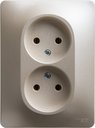 Schneider Electric Glossa GSL000620 Розетка двойная без заземляющего контакта (16 А, в сборе, скрытая установка, перламутр)