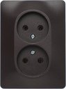 Schneider Electric Glossa GSL000820 Розетка двойная без заземляющего контакта (16 А, в сборе, скрытая установка, шоколад)