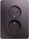 Schneider Electric Glossa GSL001420 Розетка двойная без заземляющего контакта (16 А, в сборе, скрытая установка, сиреневый туман)