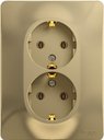 Schneider Electric Glossa GSL000424 Розетка двойная с заземляющим контактом (16 А, в сборе, скрытая установка, титан)
