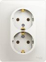 Schneider Electric Glossa GSL000624 Розетка двойная с заземляющим контактом (16 А, в сборе, скрытая установка, перламутр)