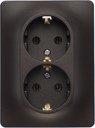 Schneider Electric Glossa GSL000824 Розетка двойная с заземляющим контактом (16 А, в сборе, скрытая установка, шоколад)