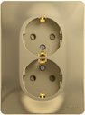 Schneider Electric Glossa GSL000426 Розетка двойная с заземляющим контактом и шторками (16 А, в сборе, скрытая установка, титан)