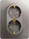Schneider Electric Glossa GSL001226 Розетка двойная с заземляющим контактом и шторками (16 А, в сборе, скрытая установка, платина)