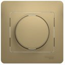 Schneider Electric Glossa GSL000436 Светорегулятор поворотный (600 Вт, R+L+C, в сборе, скрытая установка, титан)