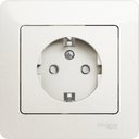 Schneider Electric Glossa GSL000644 Розетка с заземляющим контактом (16 А, в сборе, скрытая установка, шторки, перламутр)