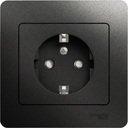 Schneider Electric Glossa GSL000744 Розетка с заземляющим контактом (16 А, в сборе, скрытая установка, шторки, антрацит)