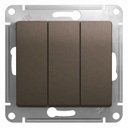 Schneider Electric Glossa GSL000831 Выключатель трехклавишный (10 А, под рамку, скрытая установка, шоколад)