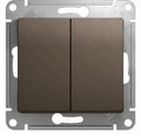 Schneider Electric Glossa GSL000851 Выключатель двухклавишный (10 А, под рамку, скрытая установка, шоколад)