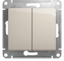 Schneider Electric Glossa GSL000951 Выключатель двухклавишный (10 А, под рамку, скрытая установка, молоко)