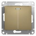 Schneider Electric Glossa GSL000453 Выключатель двухклавишный с подсветкой (10 А, под рамку, скрытая установка, титан)