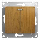 Schneider Electric Glossa GSL000553 Выключатель двухклавишный с подсветкой (10 А, под рамку, скрытая установка, дуб)