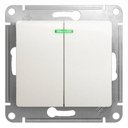 Schneider Electric Glossa GSL000653 Выключатель двухклавишный с подсветкой (10 А, под рамку, скрытая установка, перламутр)