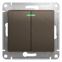 Schneider Electric Glossa GSL000853 Выключатель двухклавишный с подсветкой (10 А, под рамку, скрытая установка, шоколад)