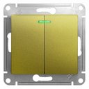 Schneider Electric Glossa GSL001053 Выключатель двухклавишный с подсветкой (10 А, под рамку, скрытая установка, фисташковый)