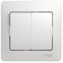 Schneider Electric Glossa GSL000152 Выключатель двухклавишный (10 А, в сборе, скрытая установка, белый)