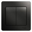 Schneider Electric Glossa GSL000752 Выключатель двухклавишный (10 А, в сборе, скрытая установка, антрацит)