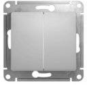 Schneider Electric Glossa GSL000365 Переключатель двухклавишный (10 А, под рамку, скрытая установка, алюминий)