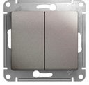 Schneider Electric Glossa GSL001265 Переключатель двухклавишный (10 А, под рамку, скрытая установка, платина)