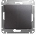 Schneider Electric Glossa GSL001365 Переключатель двухклавишный (10 А, под рамку, скрытая установка, графит)