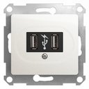 Schneider Electric Glossa GSL000632 Розетка USB (2xUSB, под рамку, скрытая установка, перламутр)
