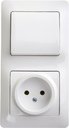Schneider Electric Glossa GSL000160 Блок комбинированный вертикальный (1 кл.+1 роз., 6+16 А, в сборе, скрытая установка, белый)