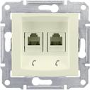Schneider Electric Sedna SDN4201147 Розетка телефонная (RJ11+RJ11, под рамку, скрытая установка, бежевая)