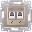 Schneider Electric Sedna SDN4201168 Розетка телефонная (RJ11+RJ11, под рамку, скрытая установка, титан)