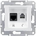Schneider Electric Sedna SDN5200121 Розетка комбинированная (RJ11+RJ45, cat.6, под рамку, скрытая установка, белая)