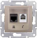 Schneider Electric Sedna SDN5200168 Розетка комбинированная (RJ11+RJ45, cat.6, под рамку, скрытая установка, титан)