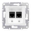 Schneider Electric Sedna SDN4400121 Розетка компьютерная (2xRJ45, cat.5e, UTP, под рамку, скрытая установка, белая)