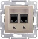 Schneider Electric Sedna SDN4400168 Розетка компьютерная (2xRJ45, cat.5e, UTP, под рамку, скрытая установка, титан)