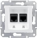 Schneider Electric Sedna SDN4600121 Розетка компьютерная (2xRJ45, cat.5e, STP, под рамку, скрытая установка, белая)