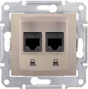 Schneider Electric Sedna SDN4600168 Розетка компьютерная (2xRJ45, cat.5e, STP, под рамку, скрытая установка, титан)