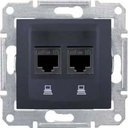 Schneider Electric Sedna SDN5000170 Розетка компьютерная (2xRJ45, cat.6, STP, под рамку, скрытая установка, графит)