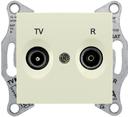 Schneider Electric Sedna SDN3301847 Розетка телевизионная проходная (TV+Radio, 4 дБ, под рамку, скрытая установка, бежевая)