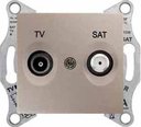Schneider Electric Sedna SDN3401268 Розетка телевизионная проходная (TV+SAT, 8 дБ, под рамку, скрытая установка, титан)