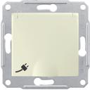 Schneider Electric Sedna SDN3100147 Розетка с заземляющим контактом (16 А, под рамку, скрытая установка, шторки, крышка, бежевая)