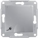 Schneider Electric Sedna SDN3100160 Розетка с заземляющим контактом (16 А, под рамку, скрытая установка, шторки, крышка, алюминий)