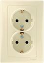 Schneider Electric Sedna SDN3000647 Розетка двойная с заземляющим контактом (16 А, в сборе, скрытая установка, бежевая)