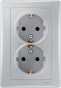 Schneider Electric Sedna SDN3000660 Розетка двойная с заземляющим контактом (16 А, в сборе, скрытая установка, алюминий)