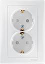 Schneider Electric Sedna SDN3000721 Розетка двойная с заземляющим контактом (16 А, в сборе, шторки, скрытая установка, белая)