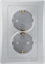 Schneider Electric Sedna SDN3000760 Розетка двойная с заземляющим контактом (16 А, в сборе, шторки, скрытая установка, алюминий)