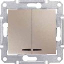Schneider Electric Sedna SDN0300368 Выключатель двухклавишный с синей подсветкой (10 А, под рамку, скрытая установка, титан)