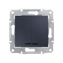 Schneider Electric Sedna SDN0300370 Выключатель двухклавишный с синей подсветкой (10 А, под рамку, скрытая установка, графит)